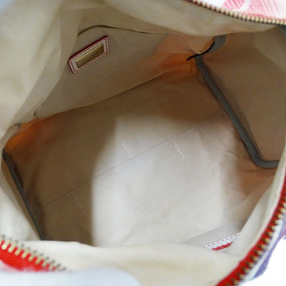 FENDI Canvas Red White 8BL068 Boston Bag - Picture 7 of 16